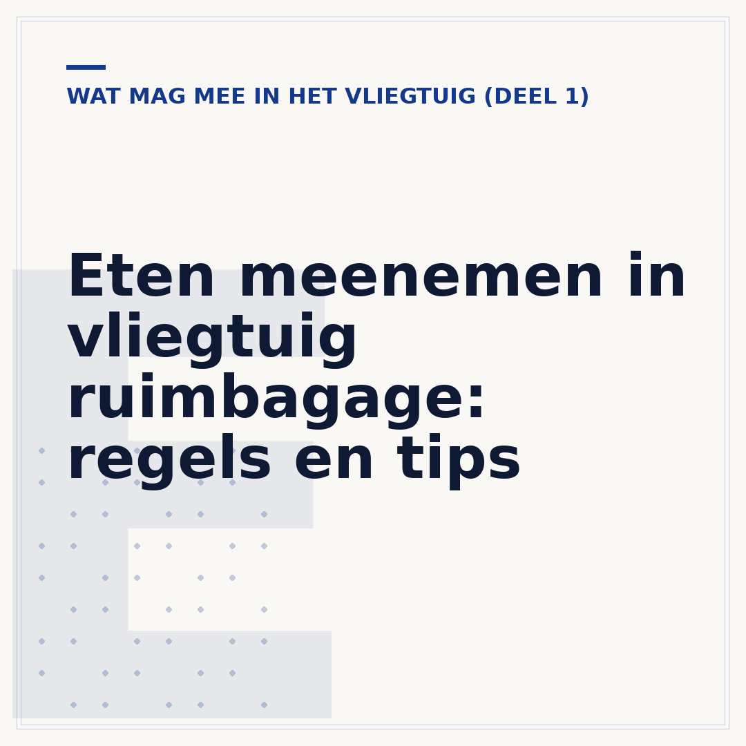 Eten meenemen in vliegtuig ruimbagage: regels en tips