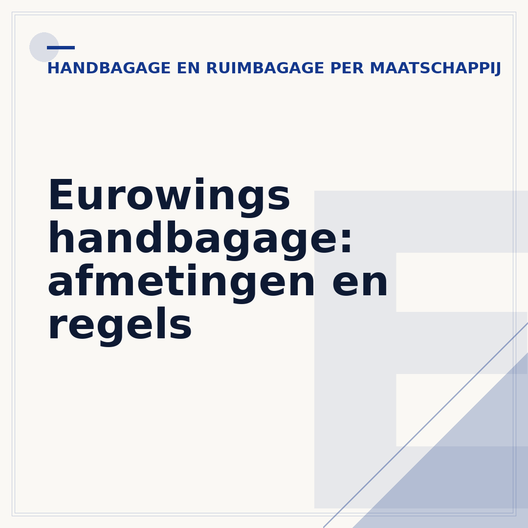 Eurowings handbagage: afmetingen en regels
