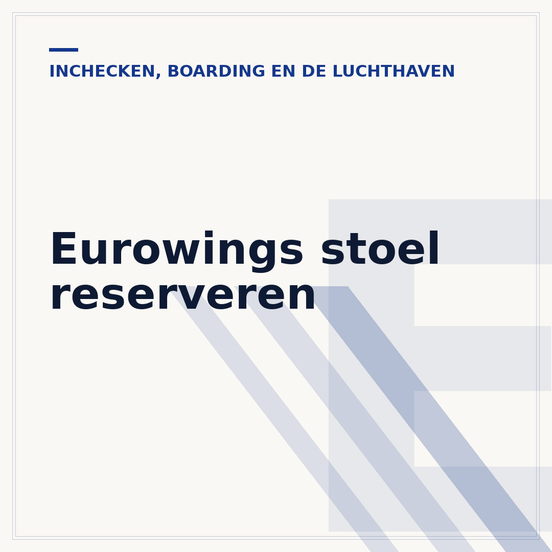 Eurowings stoel reserveren