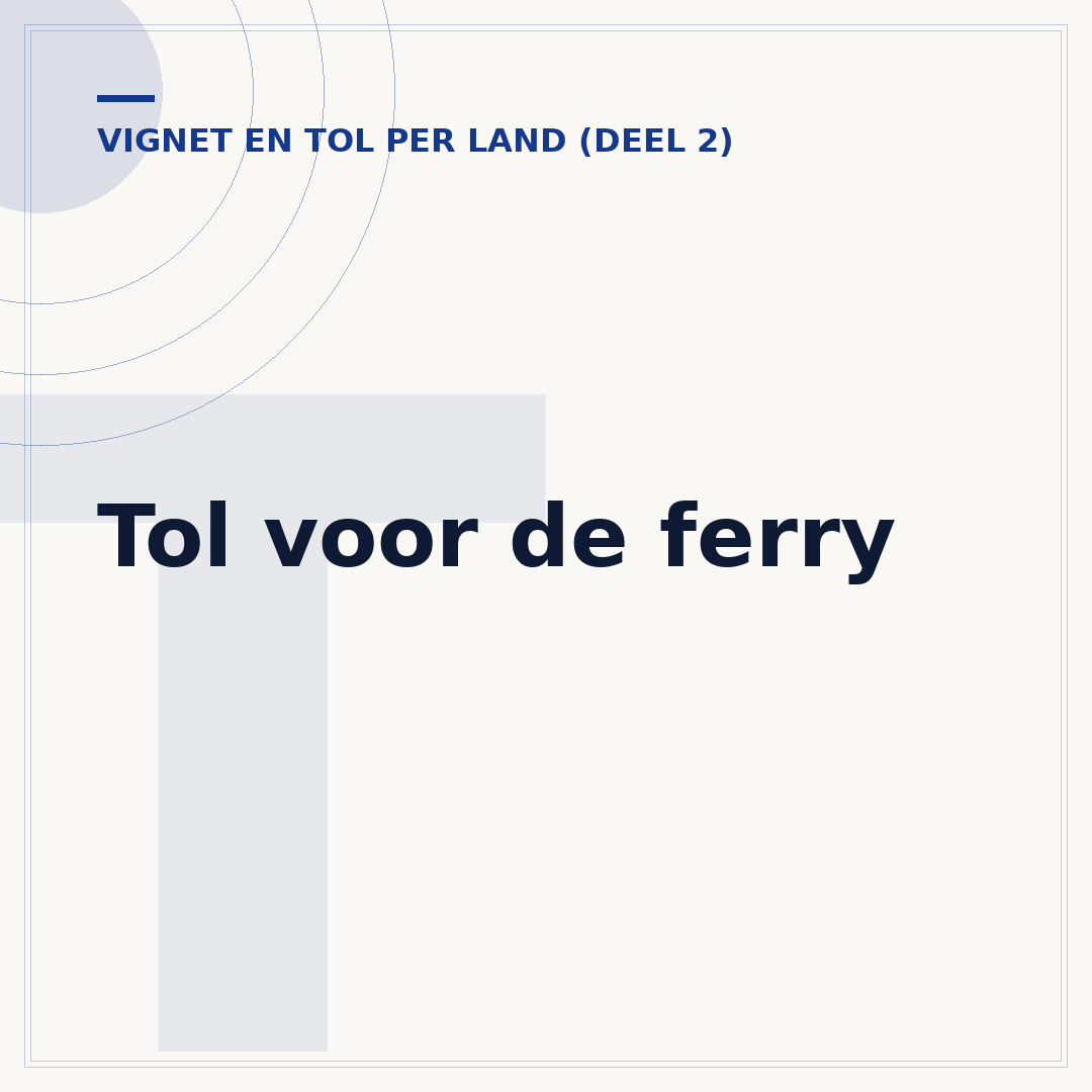 Tol voor de ferry