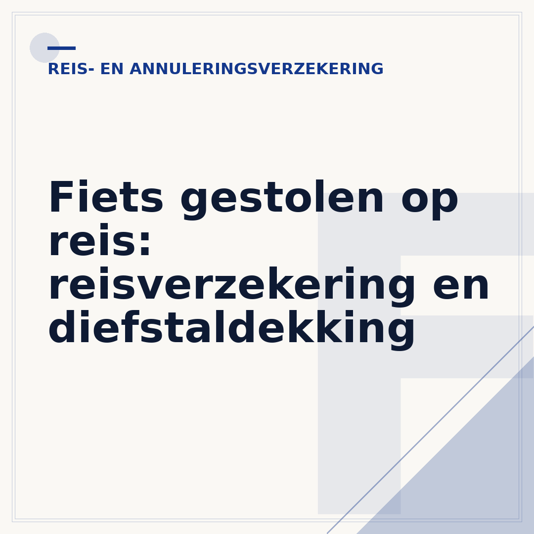 Fiets gestolen op reis: reisverzekering en diefstaldekking