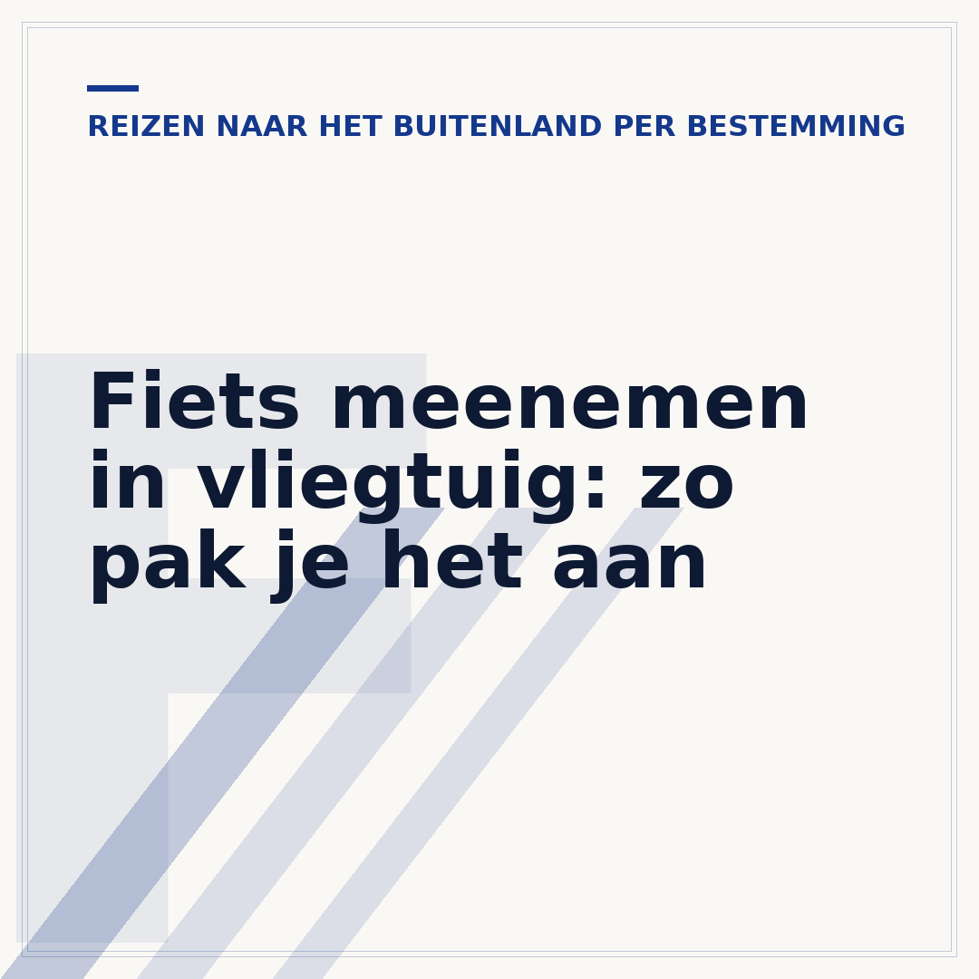 Fiets meenemen in vliegtuig: zo pak je het aan