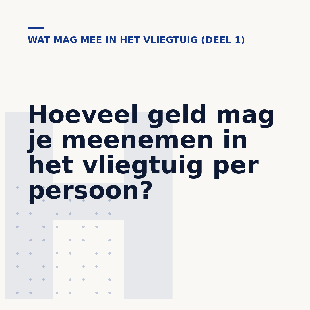 Hoeveel geld mag je meenemen in het vliegtuig per persoon?