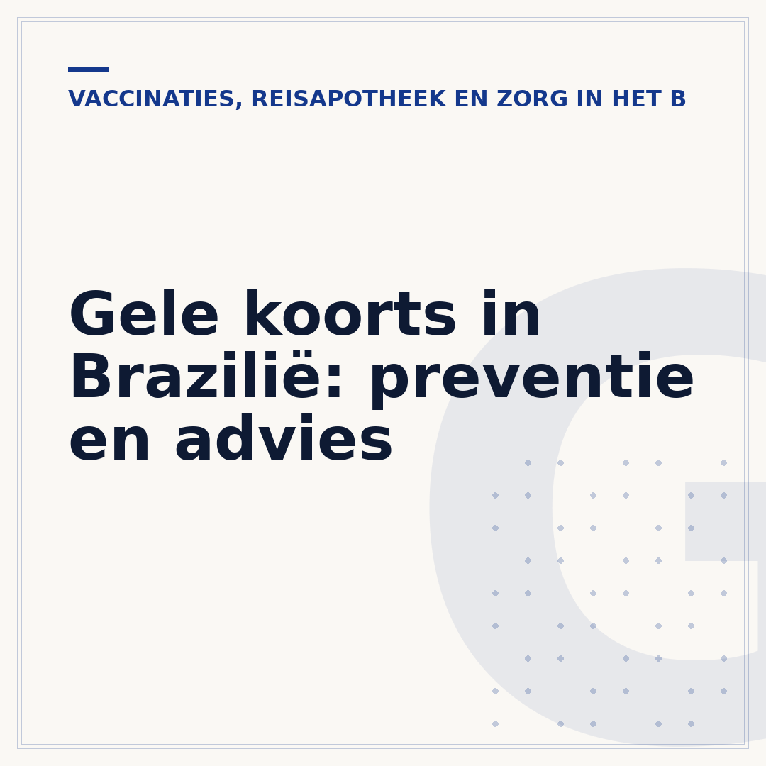 Gele koorts in Brazilië: preventie en advies