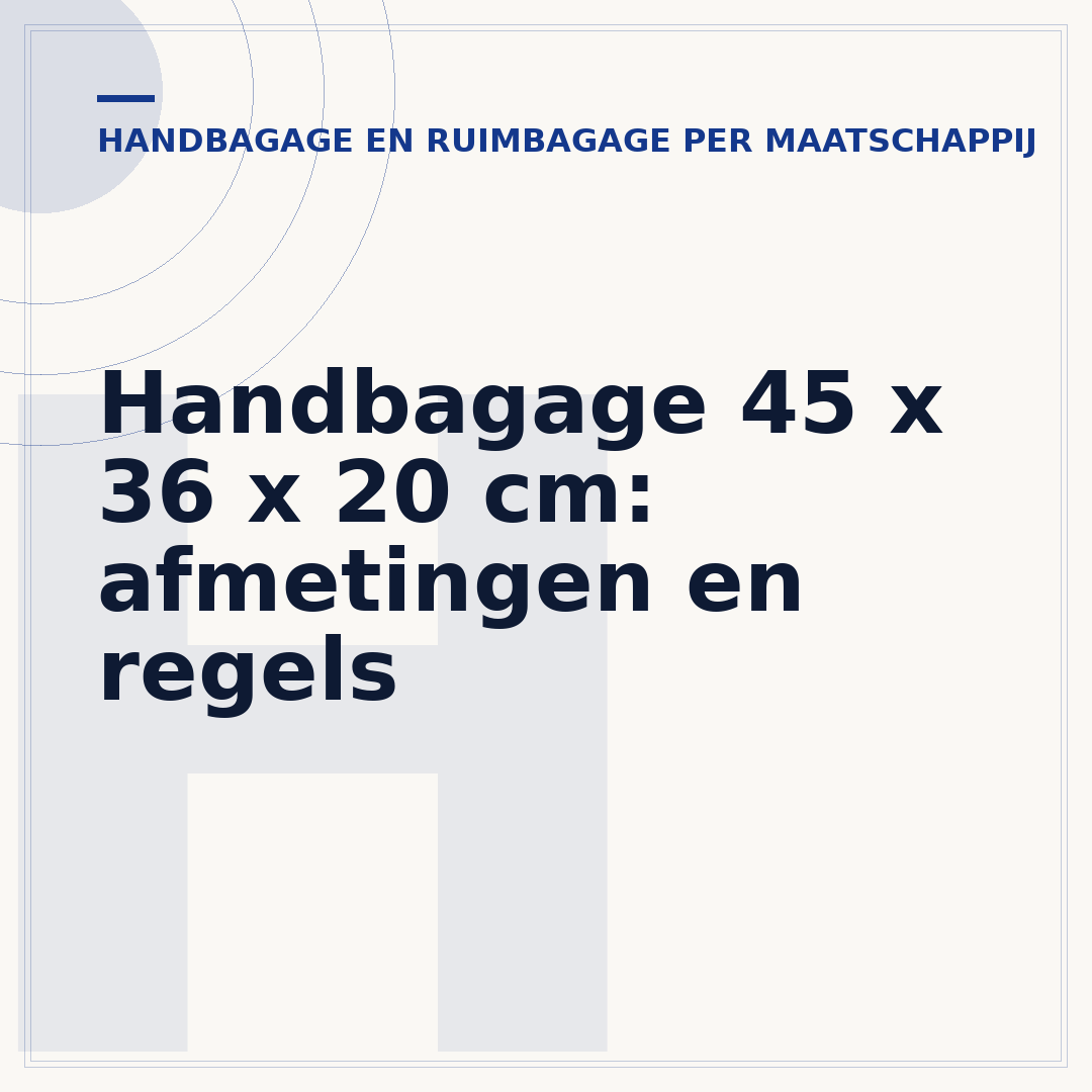 Handbagage 45 x 36 x 20 cm: afmetingen en regels