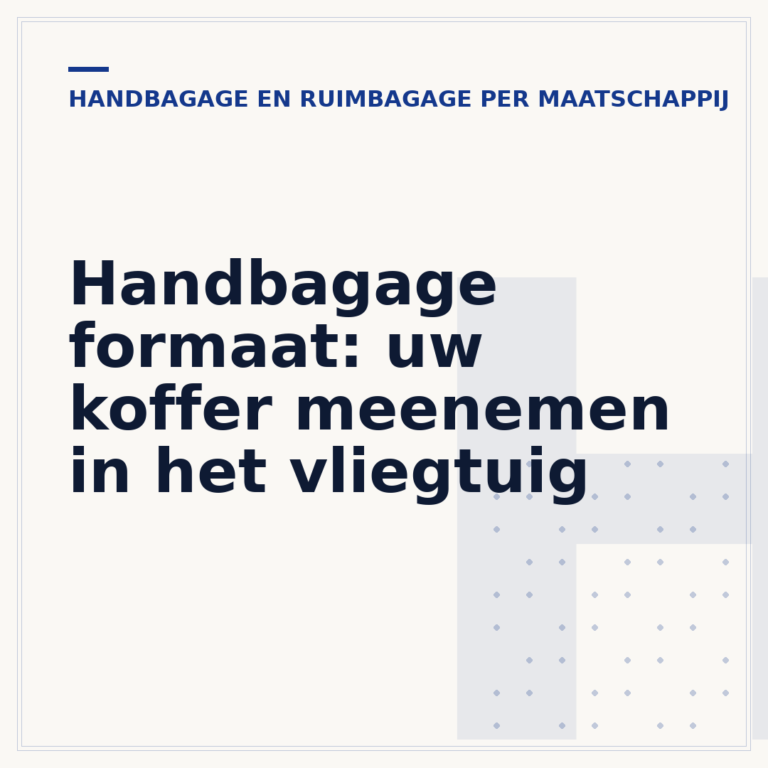 Handbagage formaat: uw koffer meenemen in het vliegtuig