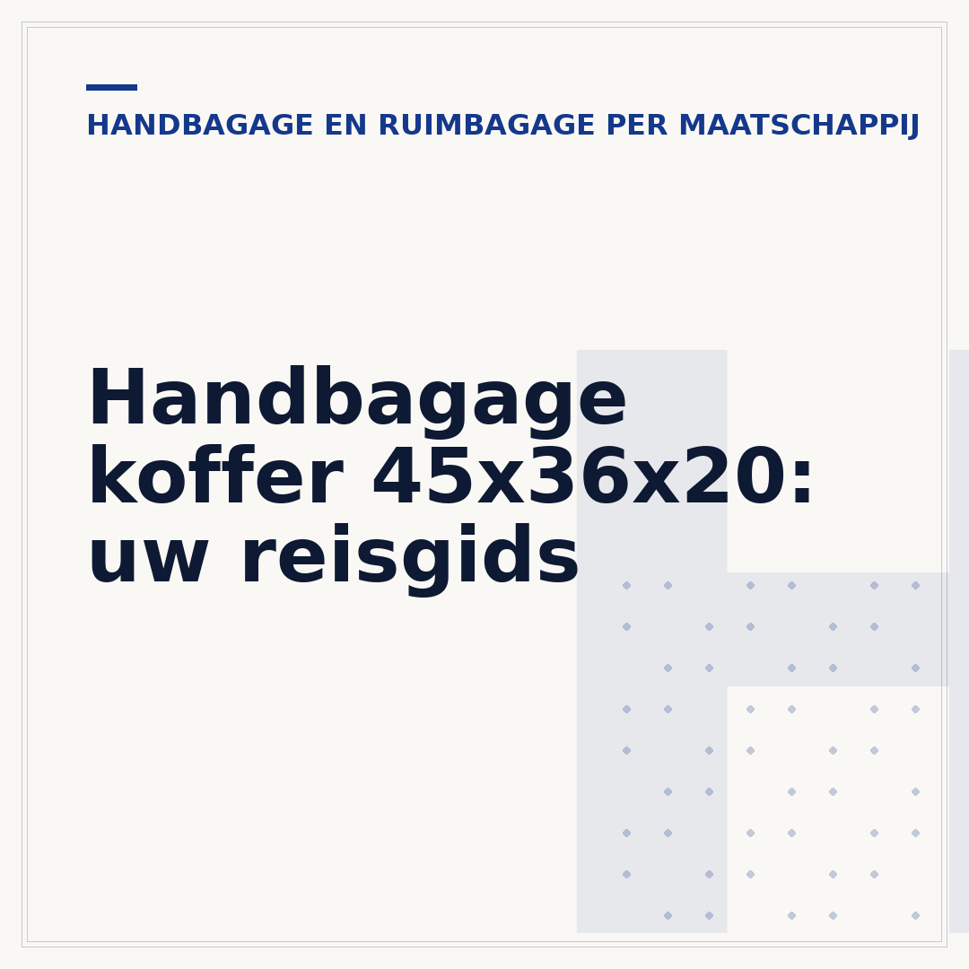 Handbagage koffer 45x36x20: uw reisgids