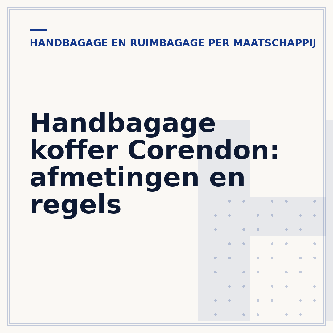 Handbagage koffer Corendon: afmetingen en regels