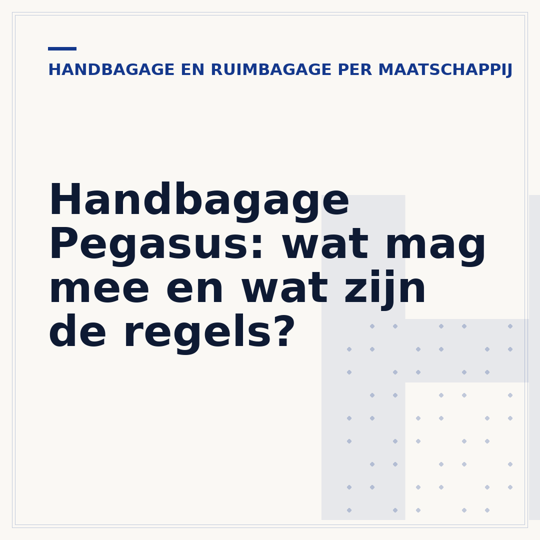 Handbagage Pegasus: wat mag mee en wat zijn de regels?