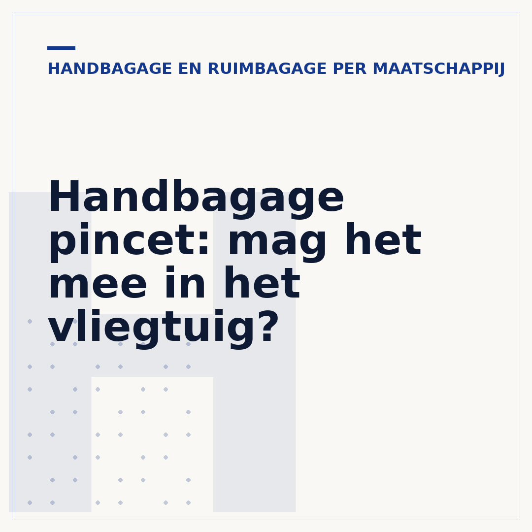 Handbagage pincet: mag het mee in het vliegtuig?