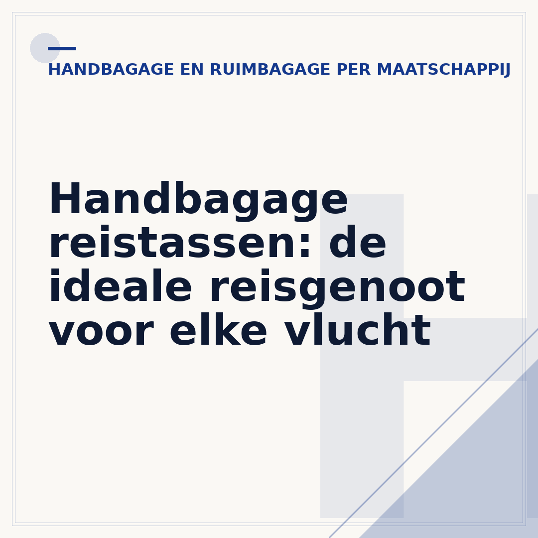 Handbagage reistassen: de ideale reisgenoot voor elke vlucht