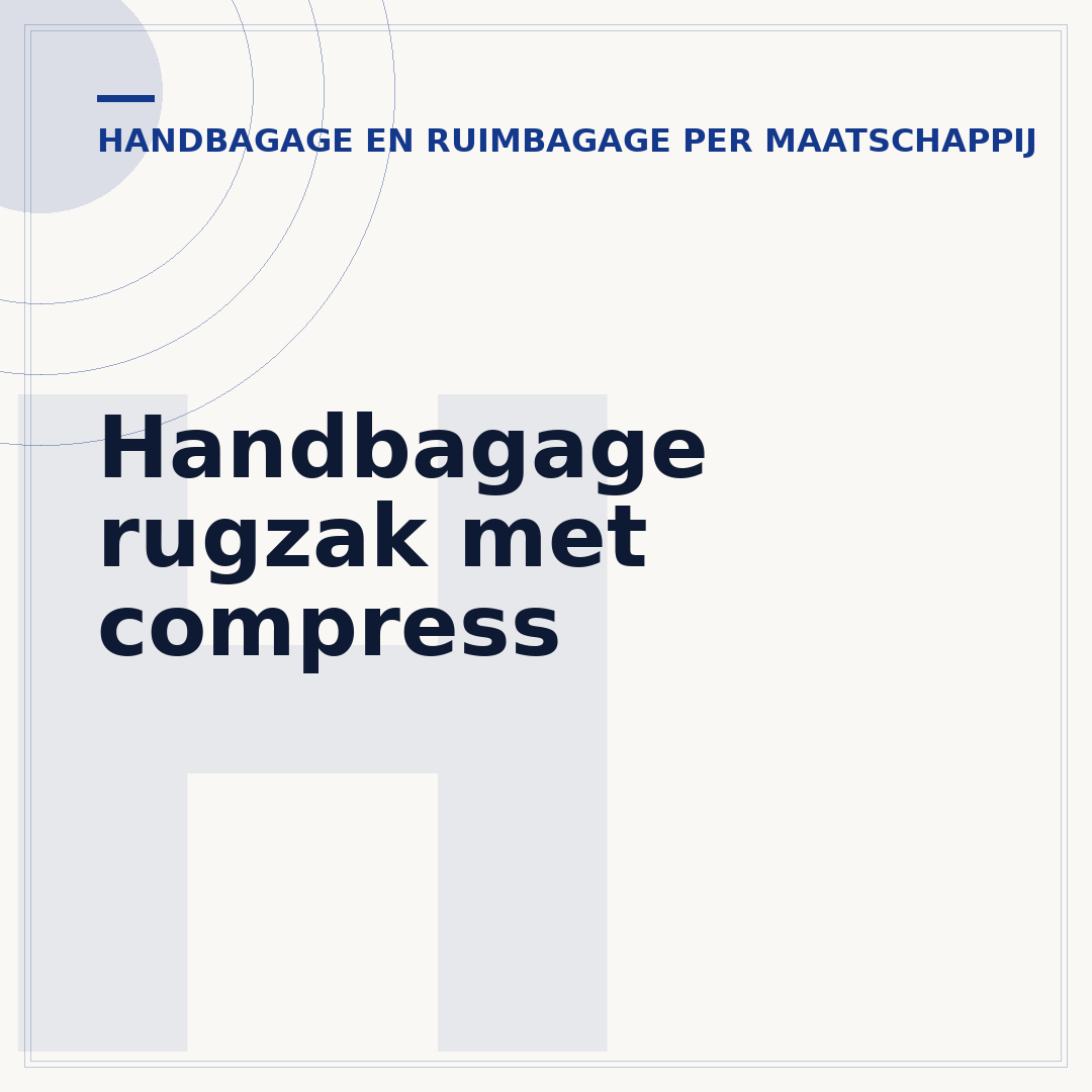 Handbagage rugzak met compress