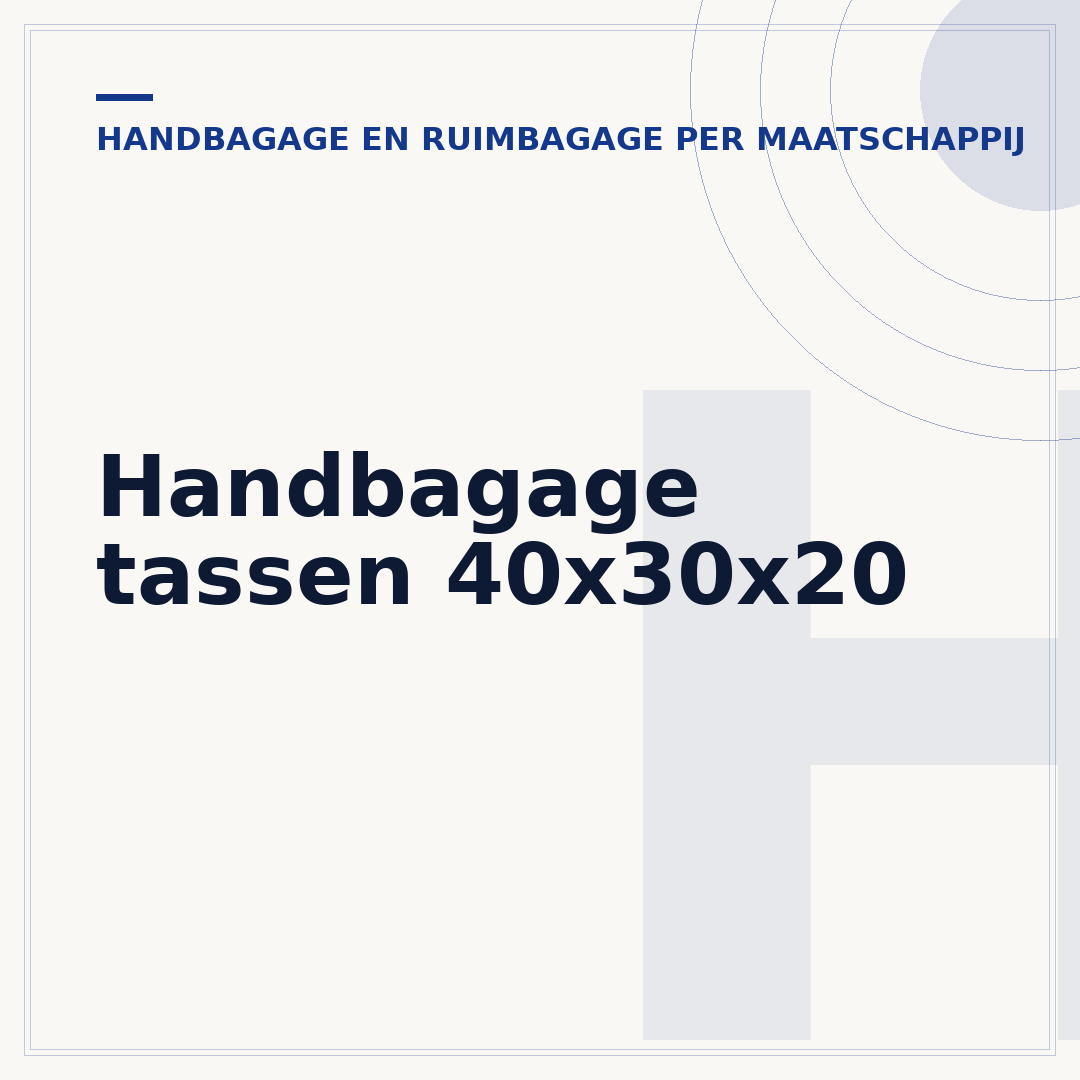 Handbagage tassen 40x30x20