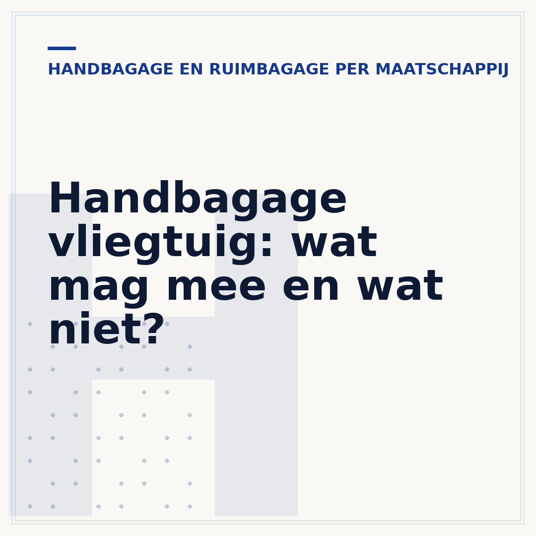 Handbagage vliegtuig: wat mag mee en wat niet?