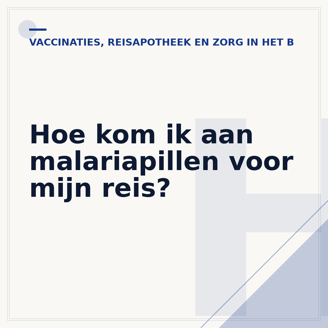 Hoe kom ik aan malariapillen voor mijn reis?