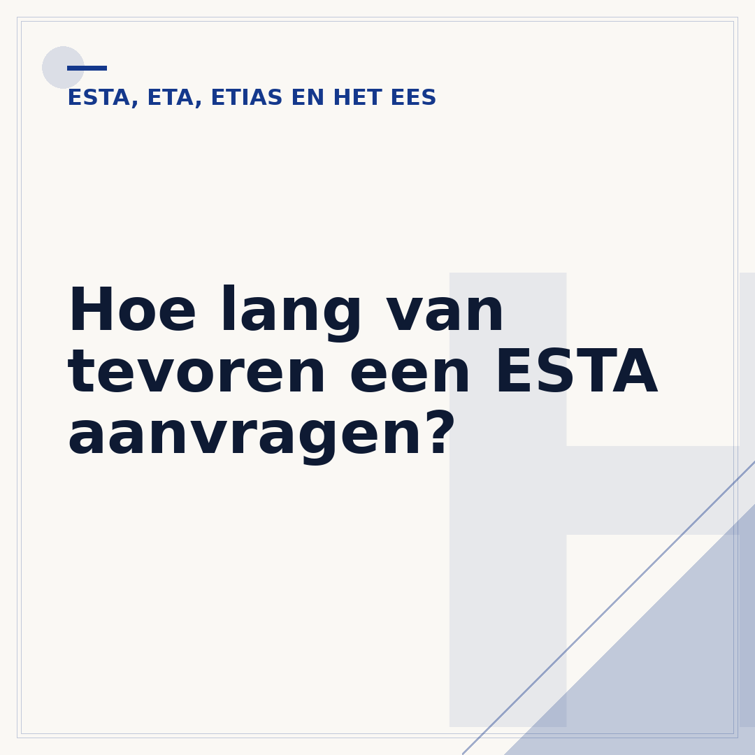Hoe lang van tevoren een ESTA aanvragen?