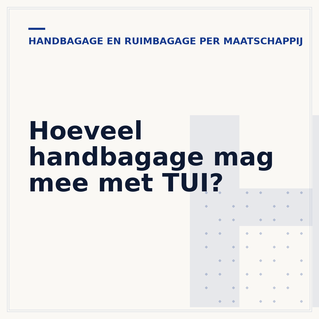 Hoeveel handbagage mag mee met TUI?