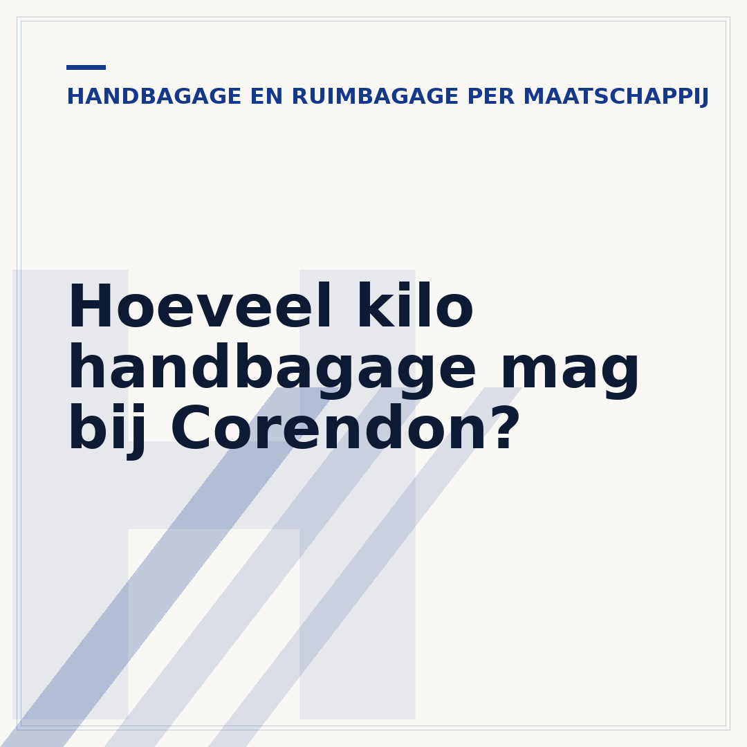 Hoeveel kilo handbagage mag bij Corendon?