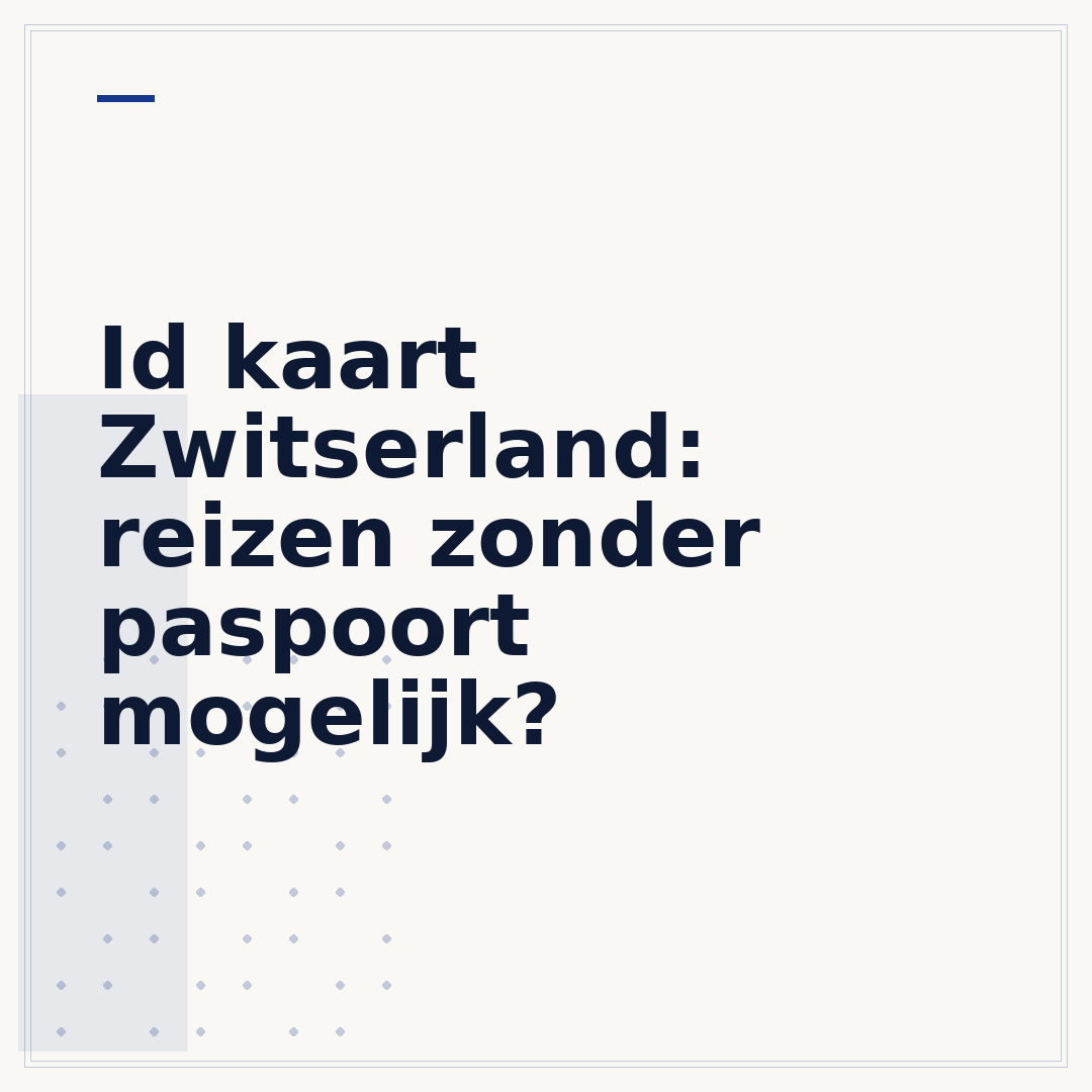 Id kaart Zwitserland: reizen zonder paspoort mogelijk?