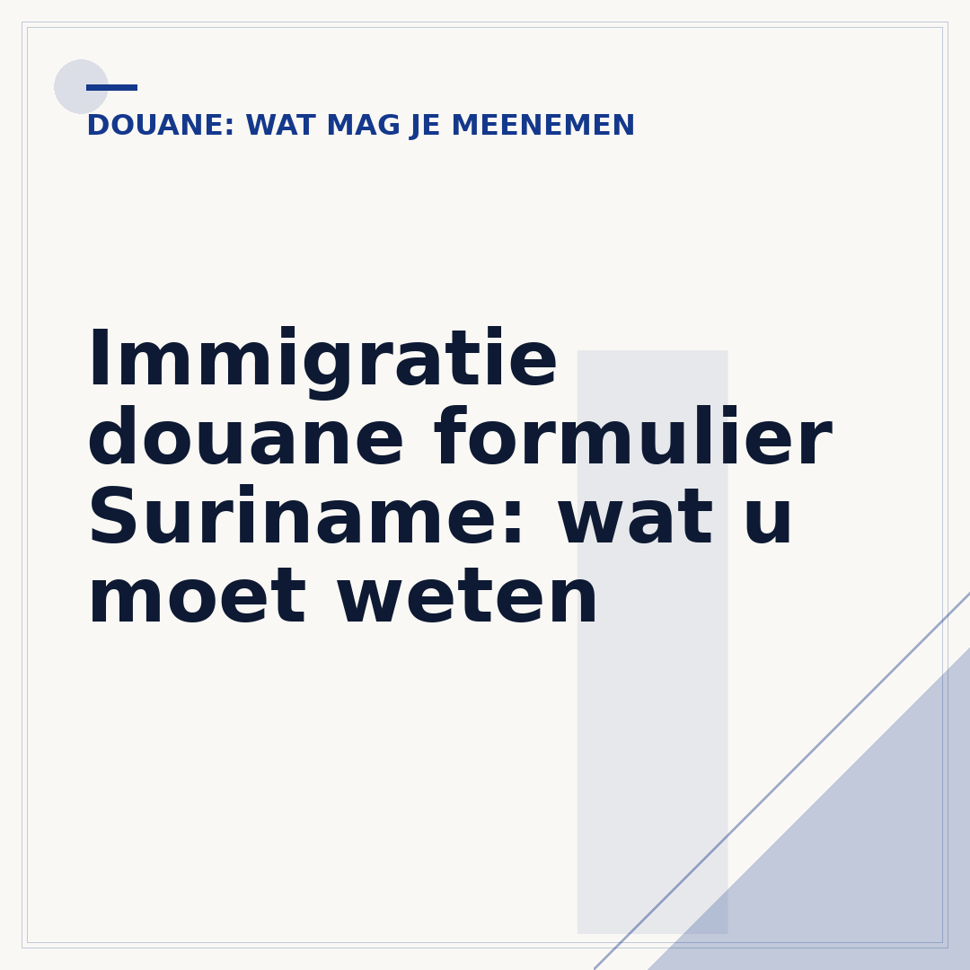 Immigratie douane formulier Suriname: wat u moet weten