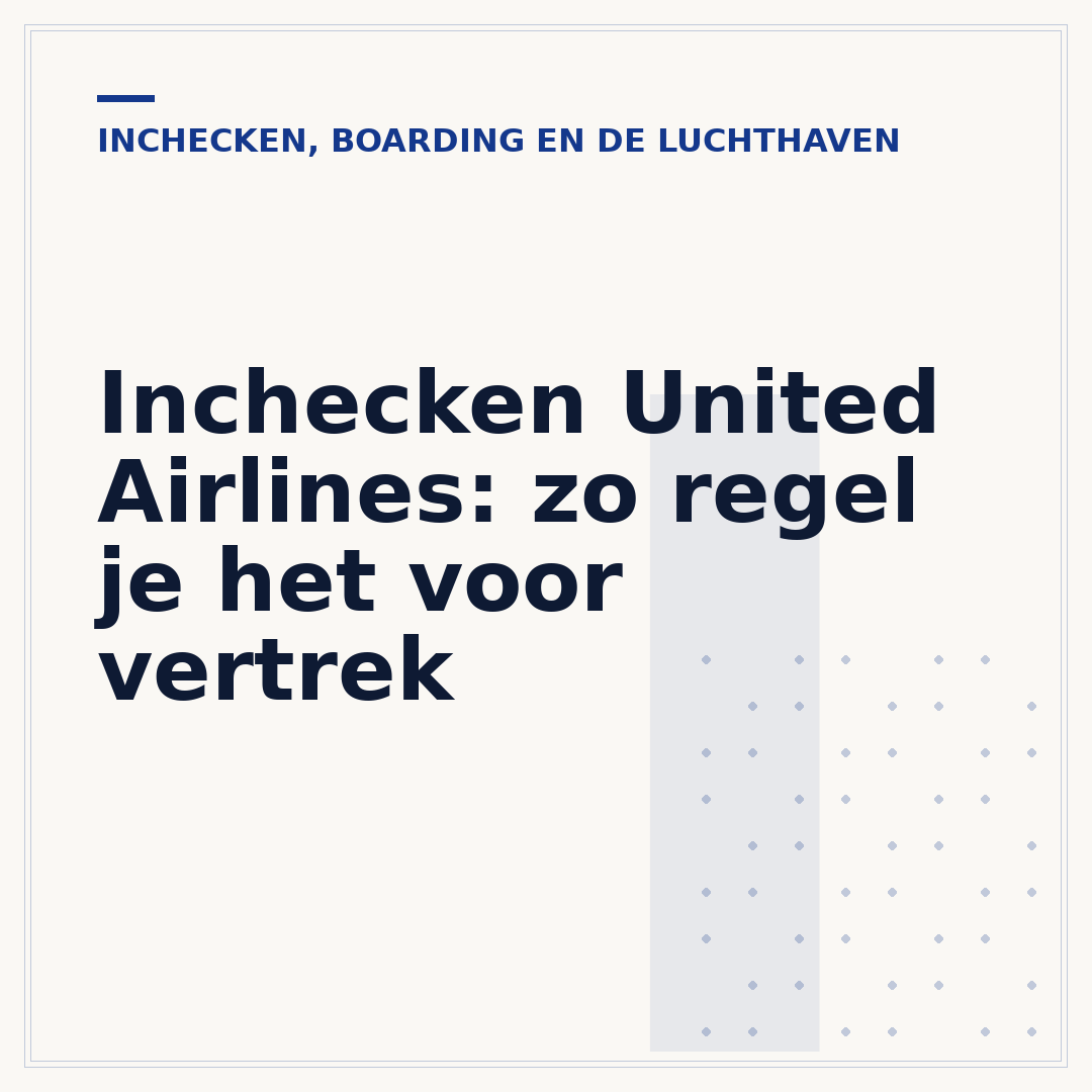 Inchecken United Airlines: zo regel je het voor vertrek