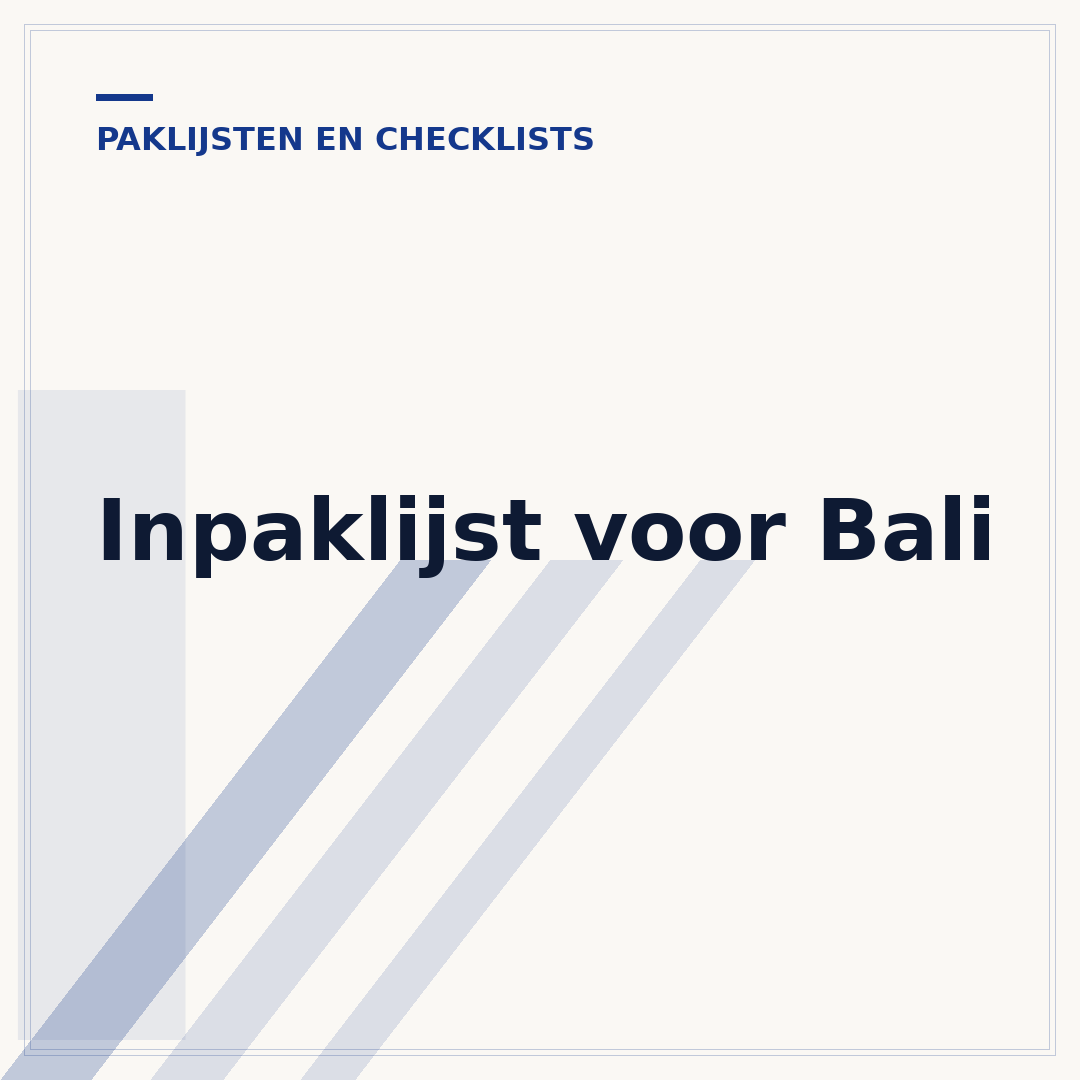 Inpaklijst voor Bali