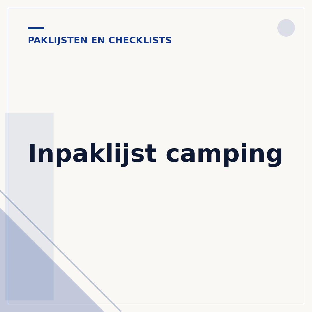 Inpaklijst camping