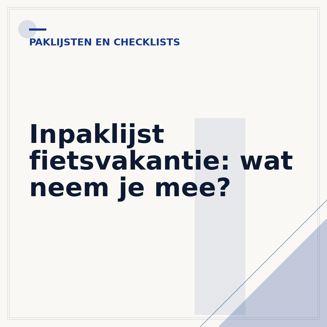 Inpaklijst fietsvakantie: wat neem je mee?