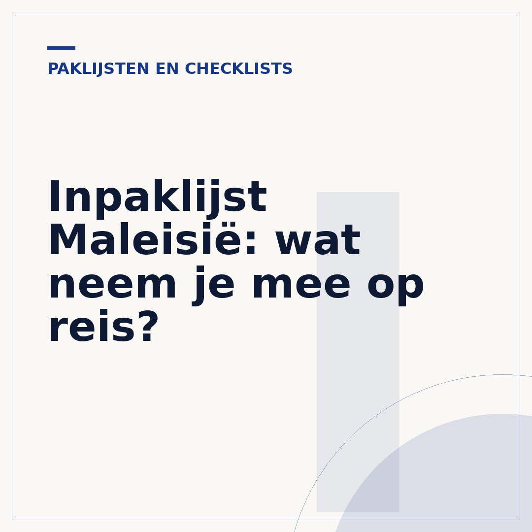 Inpaklijst Maleisië: wat neem je mee op reis?