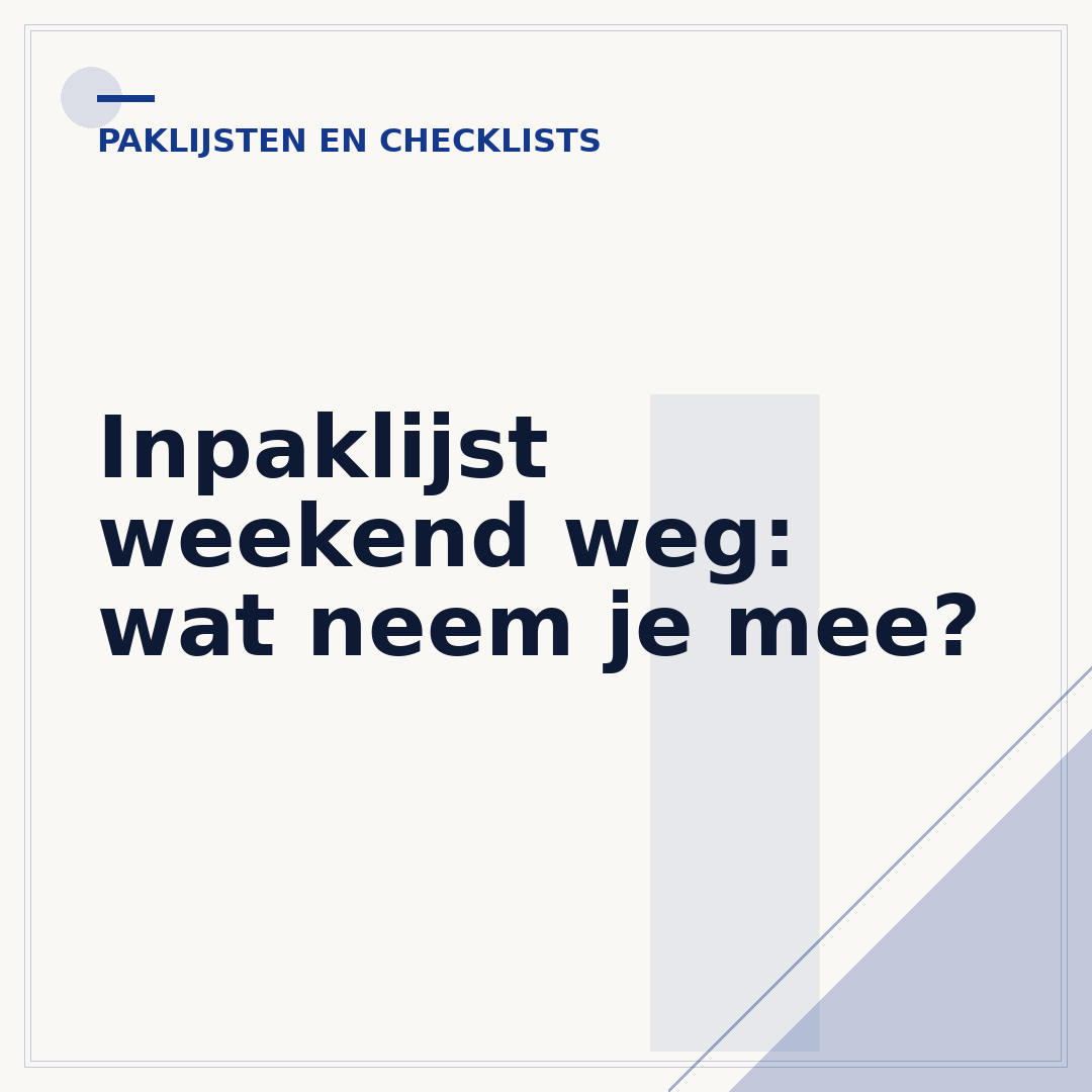 Inpaklijst weekend weg: wat neem je mee?