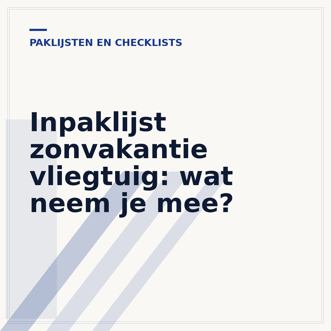 Inpaklijst zonvakantie vliegtuig: wat neem je mee?