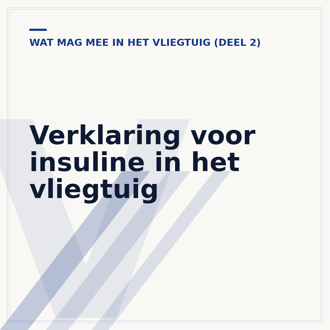 Verklaring voor insuline in het vliegtuig