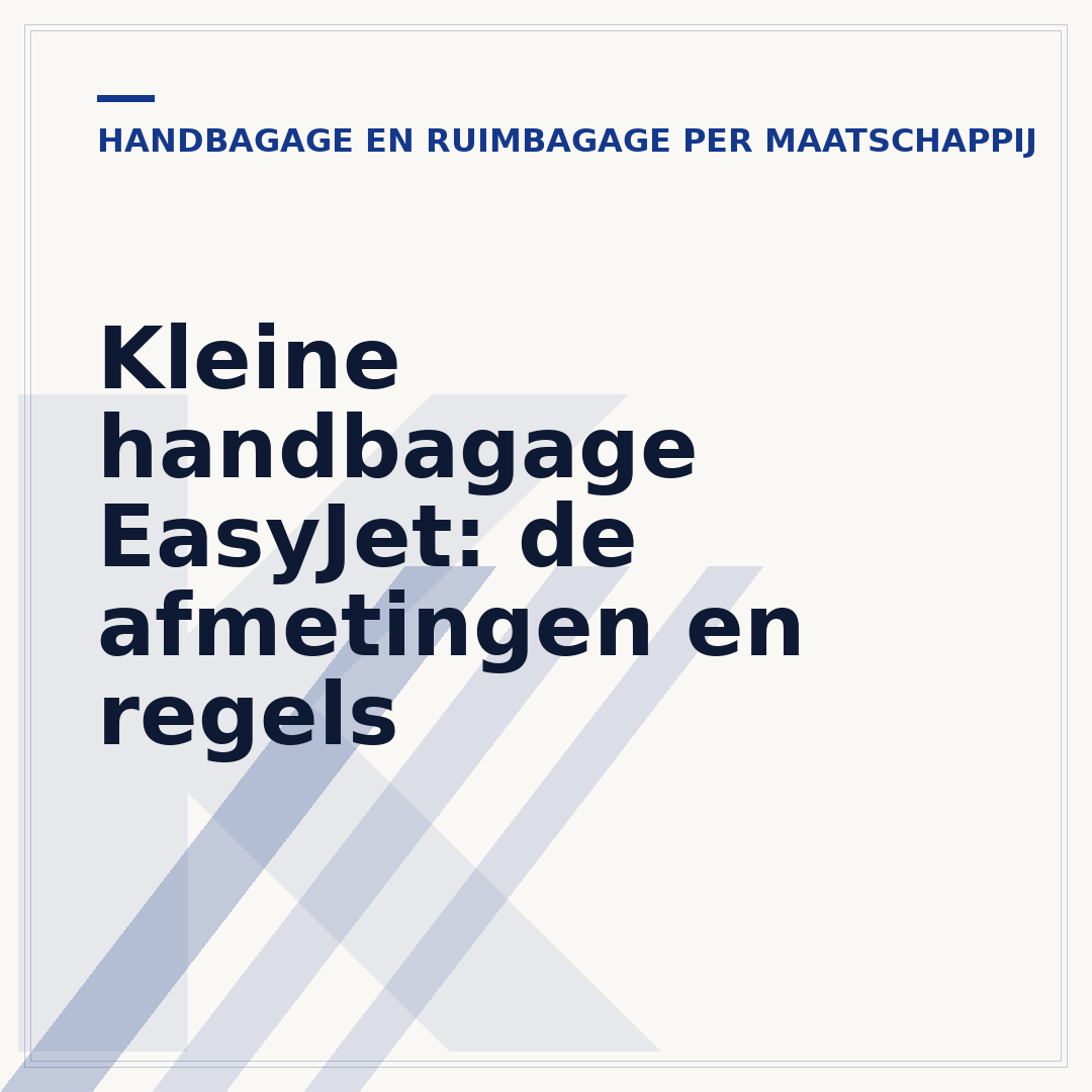 Kleine handbagage EasyJet: de afmetingen en regels