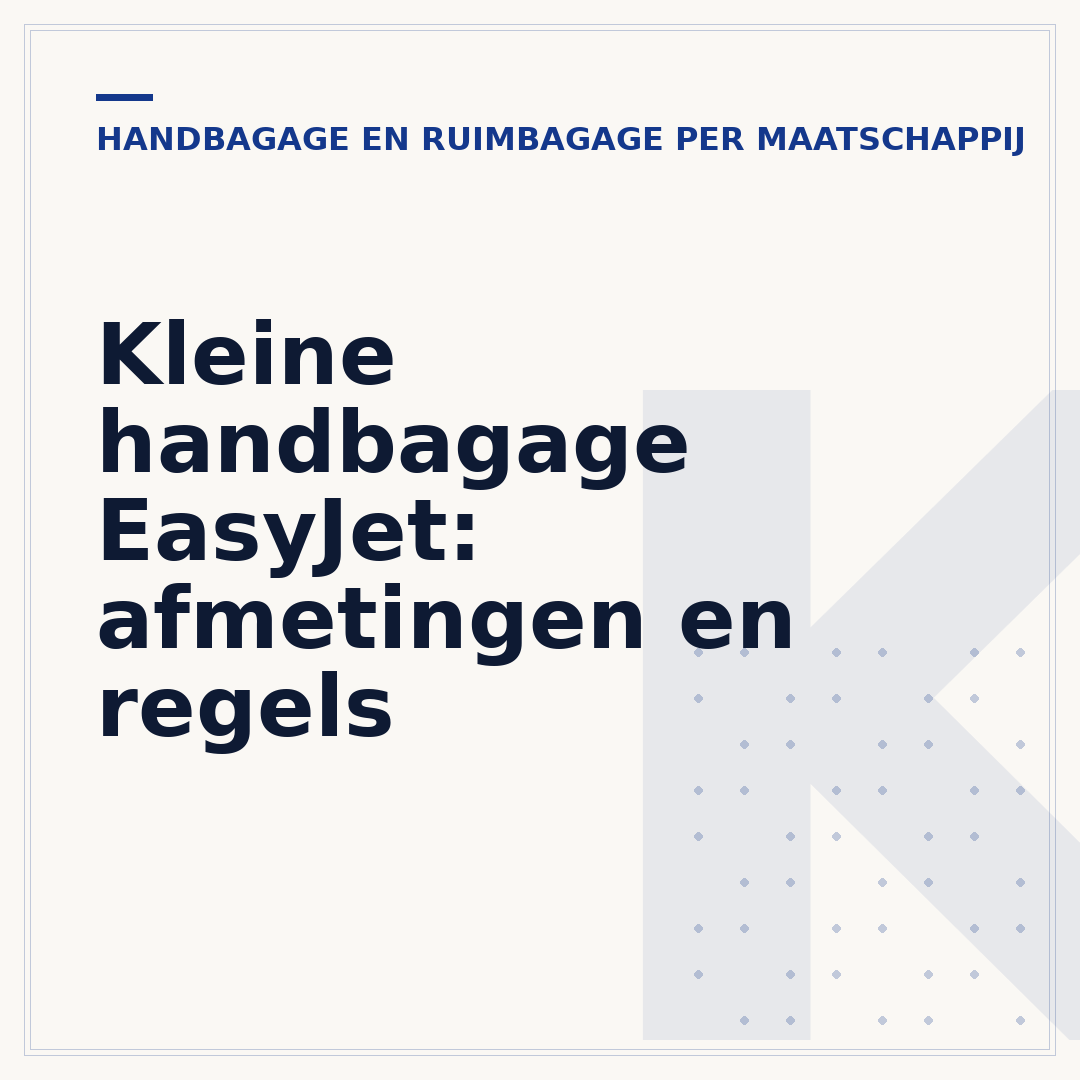 Kleine handbagage EasyJet: afmetingen en regels