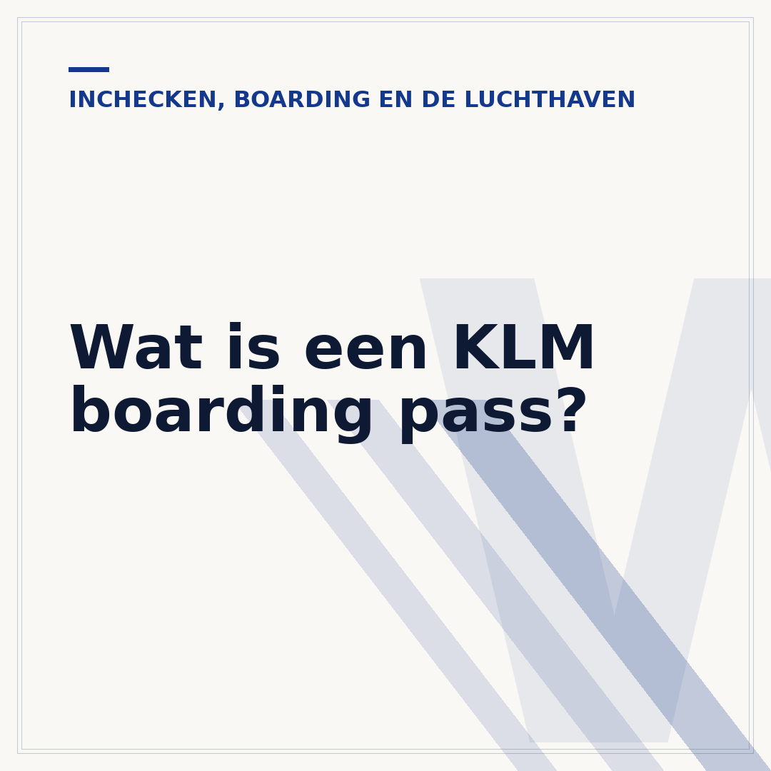 Wat is een KLM boarding pass?