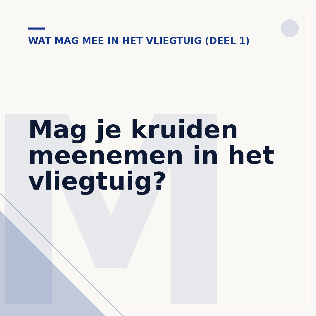 Mag je kruiden meenemen in het vliegtuig?