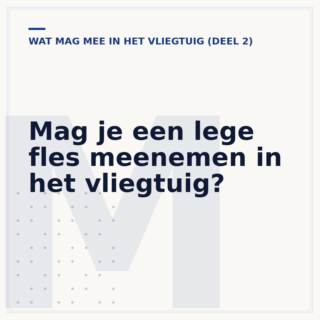 Mag je een lege fles meenemen in het vliegtuig?
