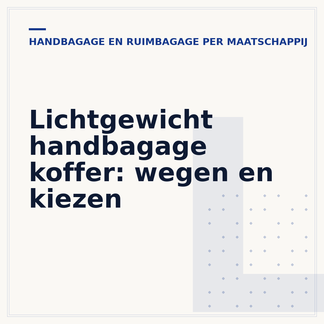 Lichtgewicht handbagage koffer: wegen en kiezen