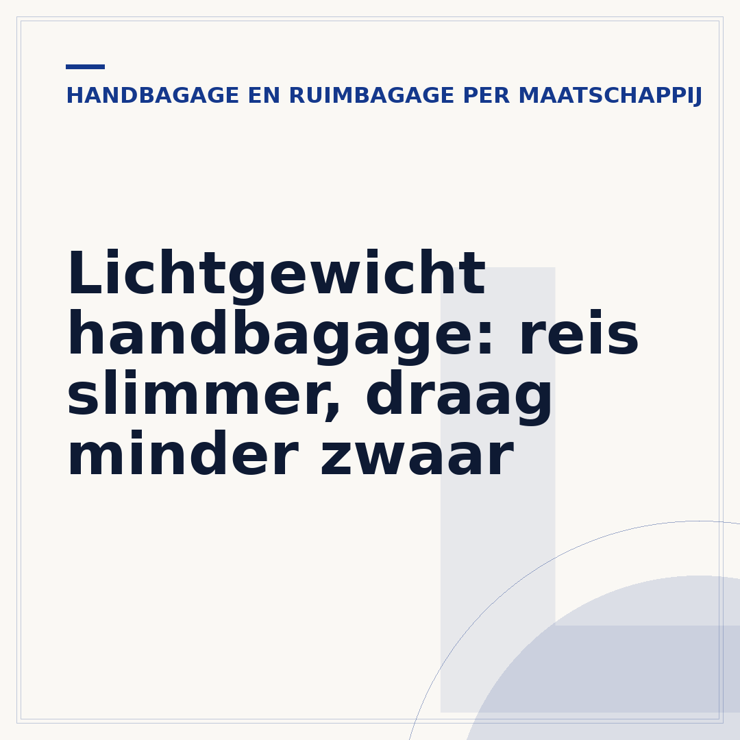 Lichtgewicht handbagage: reis slimmer, draag minder zwaar