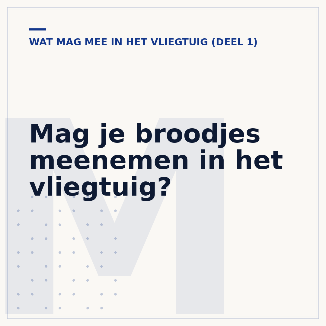 Mag je broodjes meenemen in het vliegtuig?