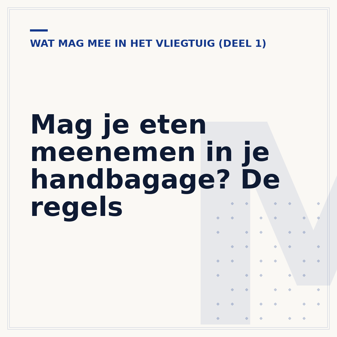 Mag je eten meenemen in je handbagage? De regels
