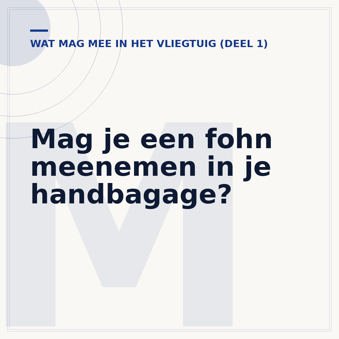 Mag je een fohn meenemen in je handbagage?