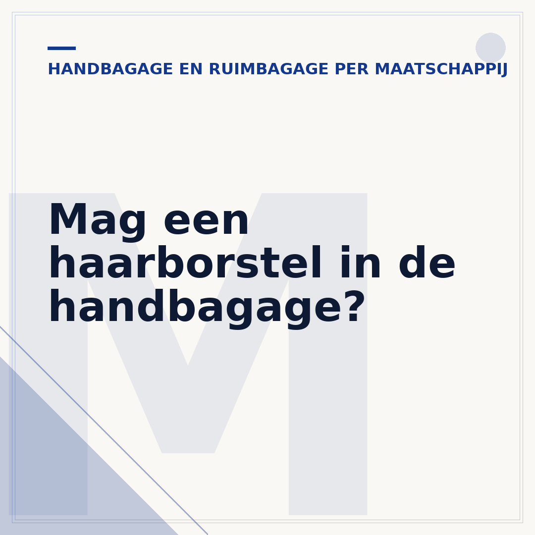 Mag een haarborstel in de handbagage?