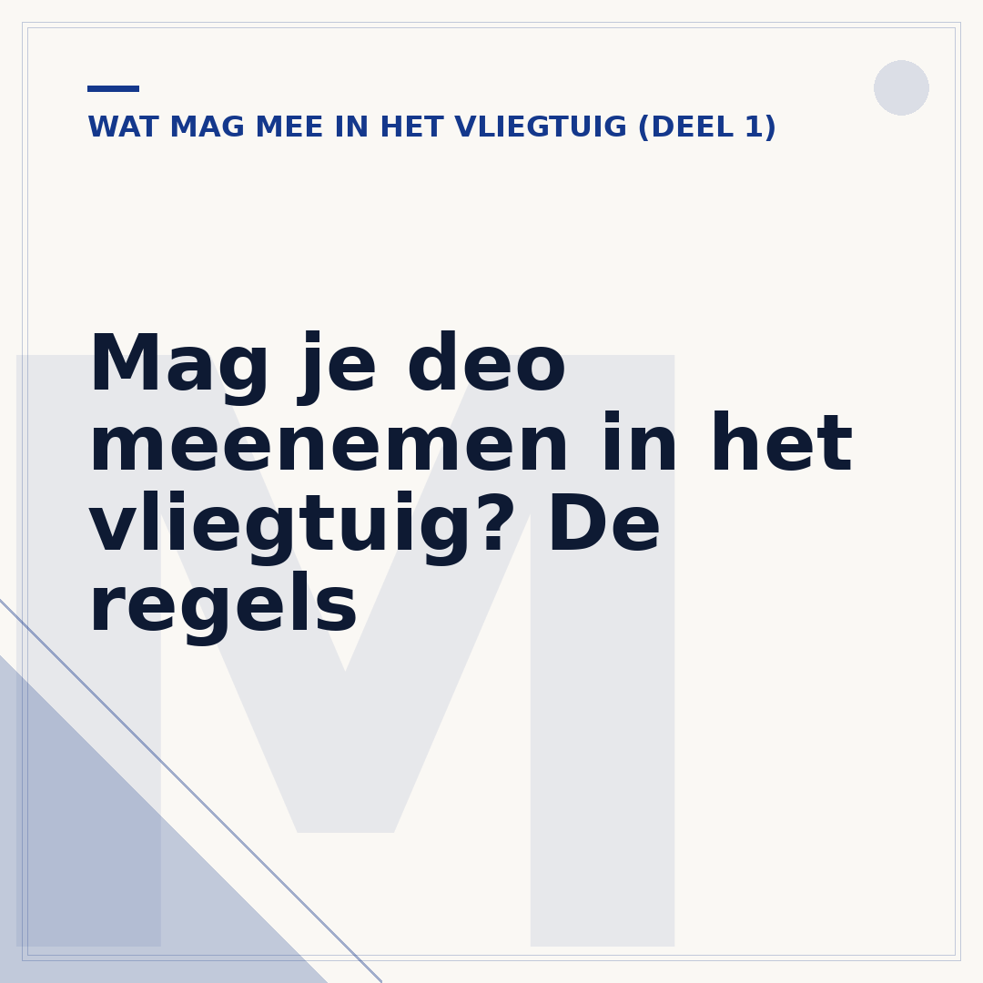 Mag je deo meenemen in het vliegtuig? De regels