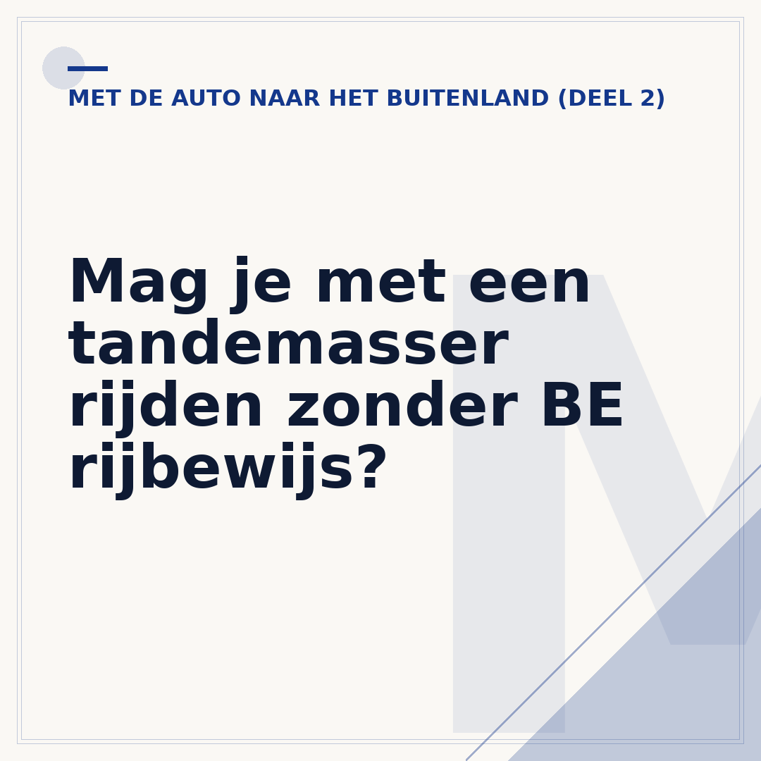 Mag je met een tandemasser rijden zonder BE rijbewijs?