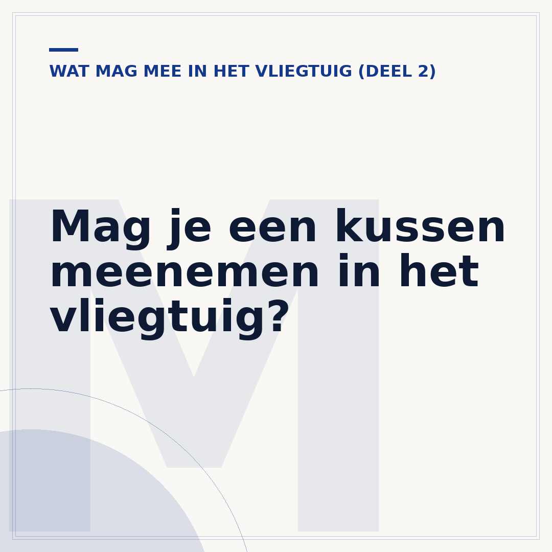 Mag je een kussen meenemen in het vliegtuig?