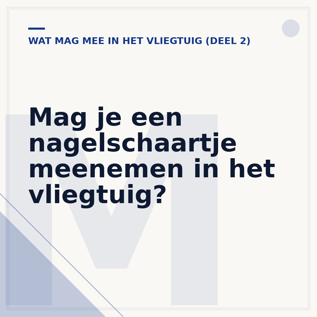 Mag je een nagelschaartje meenemen in het vliegtuig?