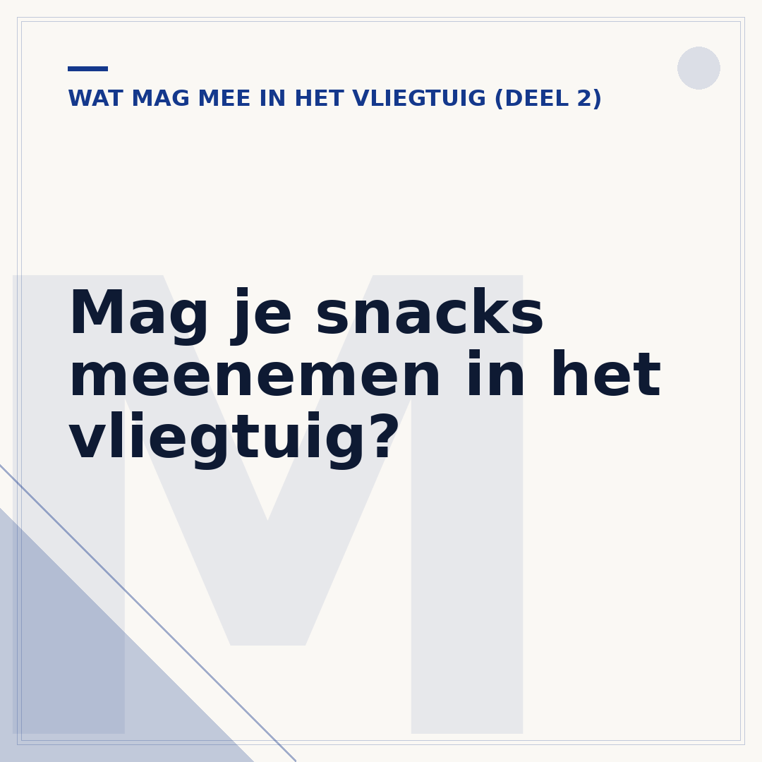 Mag je snacks meenemen in het vliegtuig?