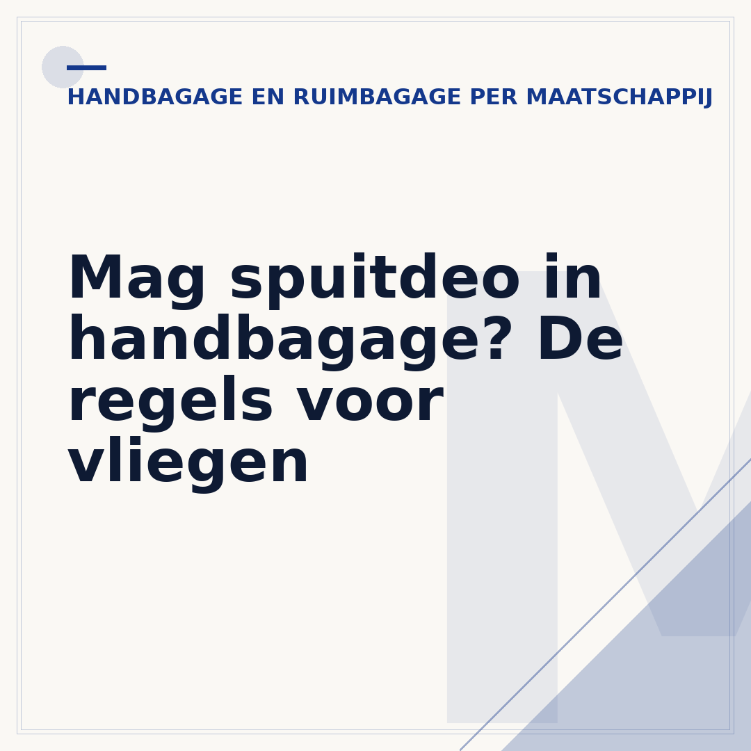 Mag spuitdeo in handbagage? De regels voor vliegen