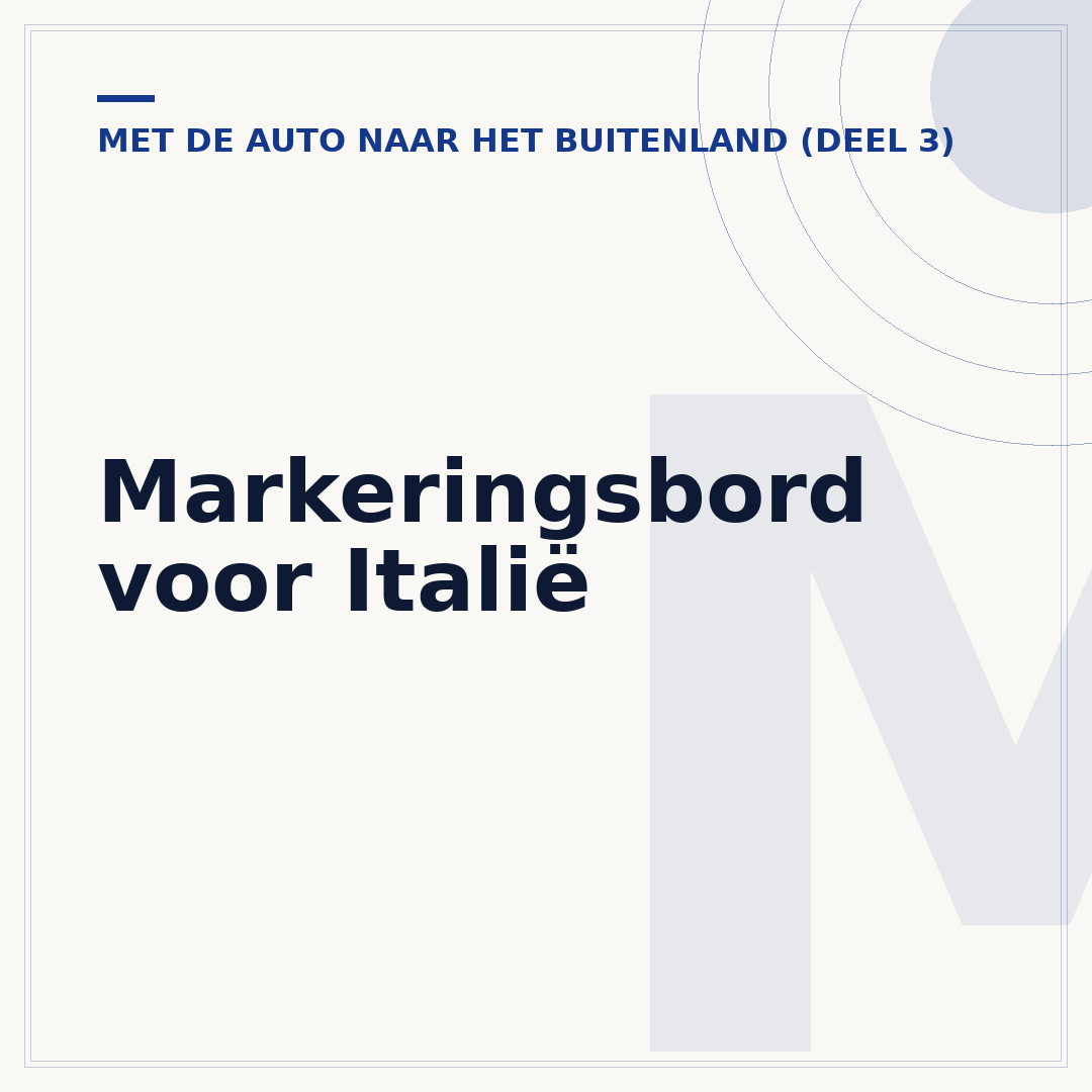 Markeringsbord voor Italië